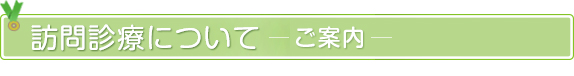 訪問診療についてーご案内ー